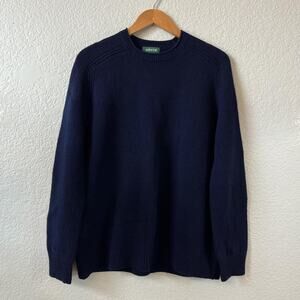 Orvis 100% Merino Wool Navy Crewneck Sweater